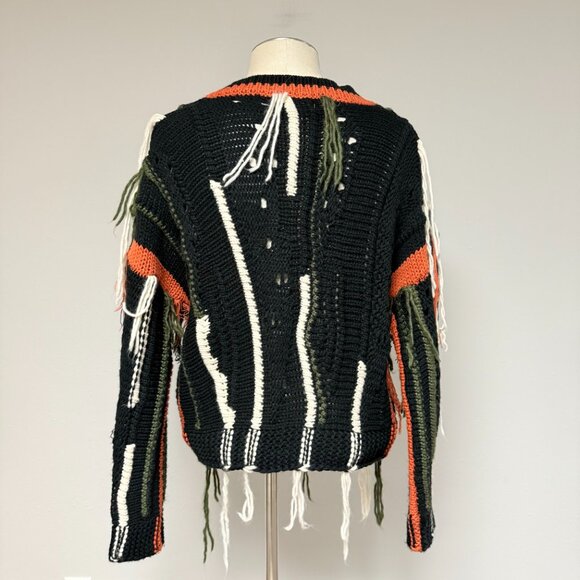 Elan Knitted Fringed Chunky Boho Sweater - Picture 5 of 9